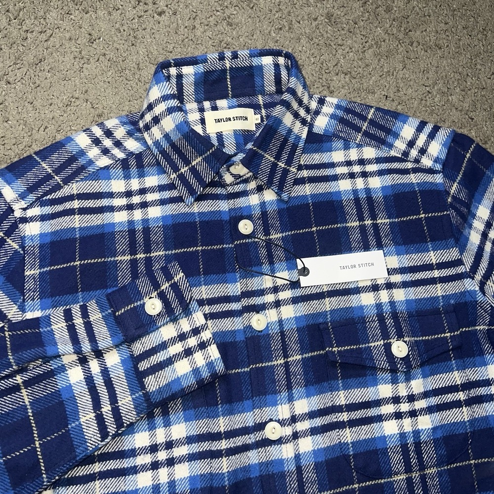 Taylor Stitch Crater Heavy Flannel Shirt Size 40 M Pockets Organic Cotton Cabin
